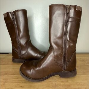 Stride‎ Rite Gwendolyn brown fashion riding boots girls 12 side zipper